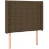 vidaXL Tête de lit avec oreilles Marron foncé 93x16x118/128 cm Tissu