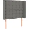 vidaXL Tête de lit avec oreilles Gris foncé 93x16x118/128 cm Tissu