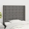 vidaXL Tête de lit avec oreilles Gris foncé 103x16x118/128 cm Tissu