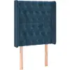 vidaXL Tête de lit avec oreilles Bleu foncé 147x16x118/128 cm Velours