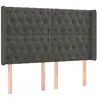 vidaXL Tête de lit avec oreilles Gris foncé 163x16x118/128 cm Velours