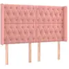 vidaXL Tête de lit avec oreilles Rose 163x16x118/128 cm Velours
