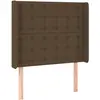 vidaXL Tête de lit avec oreilles Marron foncé 147x16x118/128 cm Tissu