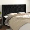 vidaXL Tête de lit avec oreilles Noir 183x16x118/128 cm Velours