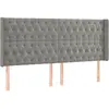 vidaXL Tête de lit avec oreilles Gris clair 183x16x118/128 cm Velours