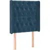 vidaXL Tête de lit avec oreilles Bleu foncé 83x16x118/128 cm Velours