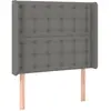 vidaXL Tête de lit avec oreilles Gris foncé 83x16x118/128 cm Tissu