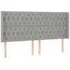 vidaXL Tête de lit avec oreilles Gris clair 203x16x118/128 cm Tissu