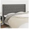 vidaXL Tête de lit avec oreilles Gris foncé 203x16x118/128 cm Tissu