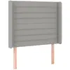 vidaXL Tête de lit avec oreilles Gris clair 183x16x118/128 cm Tissu