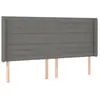 vidaXL Tête de lit avec oreilles Gris foncé 183x16x118/128 cm Tissu