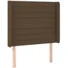 vidaXL Tête de lit avec oreilles Marron foncé 147x16x118/128 cm Tissu