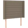 vidaXL Tête de lit avec oreilles Taupe 147x16x118/128 cm Tissu