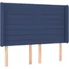 vidaXL Tête de lit avec oreilles Bleu 147x16x118/128 cm Tissu