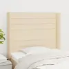vidaXL Tête de lit avec oreilles Crème 83x16x118/128 cm Tissu