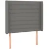 vidaXL Tête de lit avec oreilles Gris foncé 93x16x118/128 cm Tissu