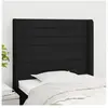 vidaXL Tête de lit avec oreilles Noir 93x16x118/128 cm Tissu