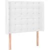 vidaXL Tête de lit avec oreilles Blanc 103x16x118/128 cm Similicuir