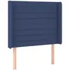 vidaXL Tête de lit avec oreilles Bleu 93x16x118/128 cm Tissu