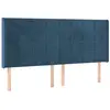 vidaXL Tête de lit avec oreilles Bleu foncé 203x16x118/128 cm Velours