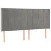 vidaXL Tête de lit avec oreilles Gris clair 203x16x118/128 cm Velours