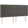 vidaXL Tête de lit avec oreilles Gris foncé 203x16x118/128 cm Velours