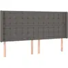 vidaXL Tête de lit avec oreilles Gris 203x16x118/128 cm Similicuir