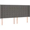 vidaXL Tête de lit avec oreilles Gris 183x16x118/128 cm Similicuir
