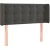 vidaXL Tête de lit avec oreilles Gris foncé 83x16x78/88 cm Velours