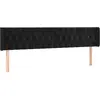vidaXL Tête de lit avec oreilles Noir 203x16x78/88 cm Velours