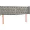 vidaXL Tête de lit avec oreilles Gris clair 163x16x78/88 cm Velours