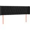 vidaXL Tête de lit avec oreilles Noir 147x16x78/88 cm Velours