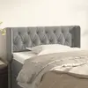 vidaXL Tête de lit avec oreilles Gris clair 93x16x78/88 cm Velours