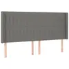 vidaXL Tête de lit avec oreilles Gris foncé 183x16x118/128 cm Tissu