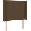 vidaXL Tête de lit avec oreilles Marron foncé 183x16x118/128 cm Tissu