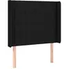 vidaXL Tête de lit avec oreilles Noir 147x16x118/128 cm Tissu
