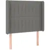 vidaXL Tête de lit avec oreilles Gris foncé 147x16x118/128 cm Tissu