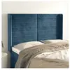 vidaXL Tête de lit avec oreilles Bleu foncé 147x16x118/128 cm Velours