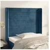 vidaXL Tête de lit avec oreilles Bleu foncé 93x16x118/128 cm Velours