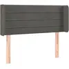 vidaXL Tête de lit avec oreilles Gris foncé 93x16x118/128 cm Velours