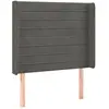 vidaXL Tête de lit avec oreilles Gris foncé 83x16x118/128 cm Velours