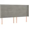 vidaXL Tête de lit avec oreilles Gris clair 203x16x118/128 cm Velours