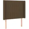 vidaXL Tête de lit avec oreilles Marron foncé 83x16x118/128 cm Tissu