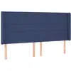 vidaXL Tête de lit avec oreilles Bleu 183x16x118/128 cm Tissu