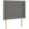 vidaXL Tête de lit avec oreilles Gris foncé 203x16x118/128 cm Tissu
