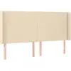 vidaXL Tête de lit avec oreilles Crème 203x16x118/128 cm Tissu