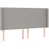 vidaXL Tête de lit avec oreilles Gris clair 203x16x118/128 cm Tissu