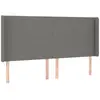 vidaXL Tête de lit avec oreilles Gris foncé 203x16x118/128 cm Tissu