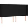 vidaXL Tête de lit avec oreilles Noir 183x16x118/128 cm Tissu