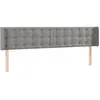 vidaXL Tête de lit avec oreilles Gris clair 203x16x78/88 cm Velours